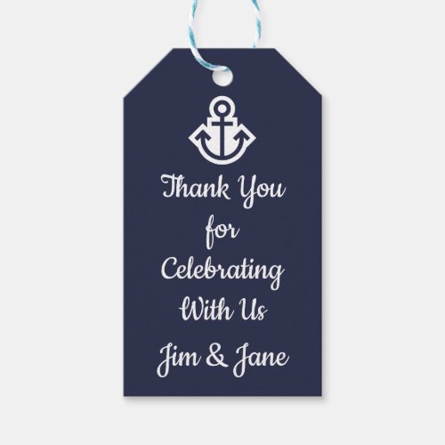 Nautical Thank You Wedding Gift Tag