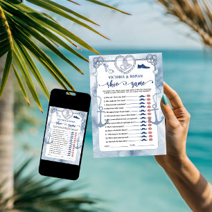 Nautical The Shoe Game Bridal Shower  Card