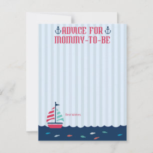 Nautical Theme - Advice card for Mommy-to-be