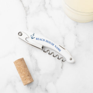 Nautical theme Anchor  Beach House Name Waiter's Corkscrew