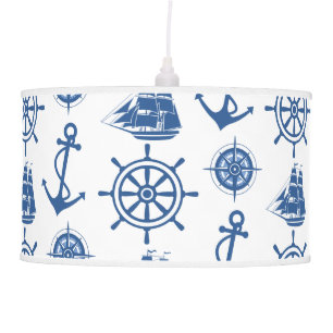 Nautical Theme Anchor Blue and White Pendant Lamp