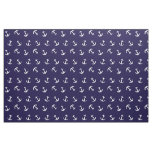 Nautical Theme Anchor Pattern on Navy Blue Fabric