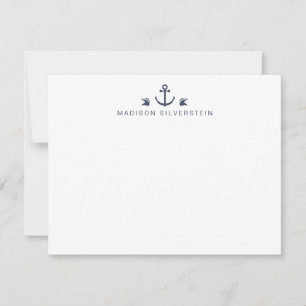 Nautical Theme Anchor Personalized Note Card