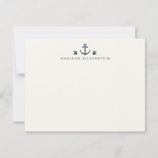 Nautical Theme Anchor Personalized Note Card