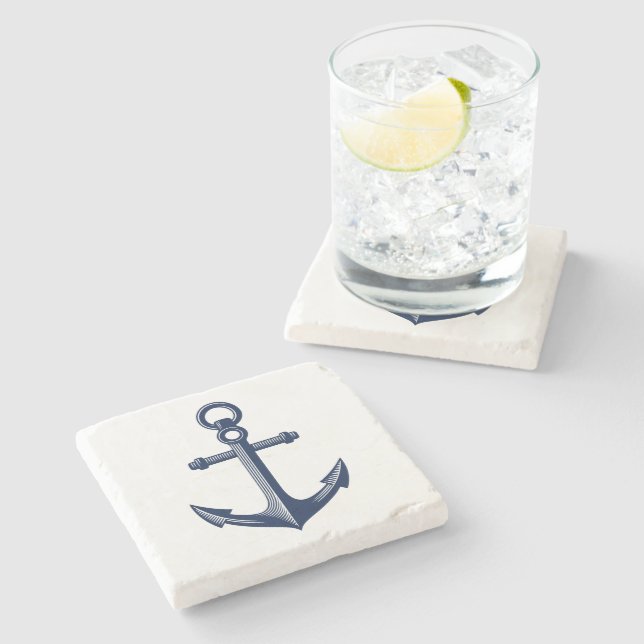 Nautical Theme Anchor Stone Coaster (Side)