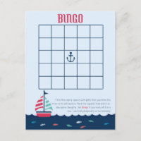 Nautical Theme - Baby Shower Bingo Game Invitation Postcard