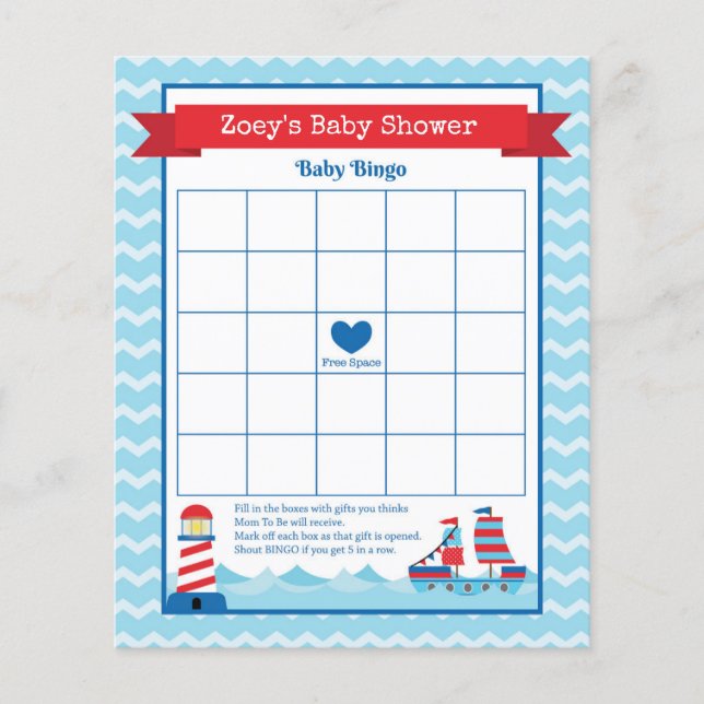 Nautical Theme Baby Shower Game (Front)