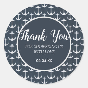 nautical Theme baby shower Ocean Sailboat Sea Lake Classic Round Sticker