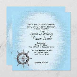 Nautical Theme Blue Wedding Invitation