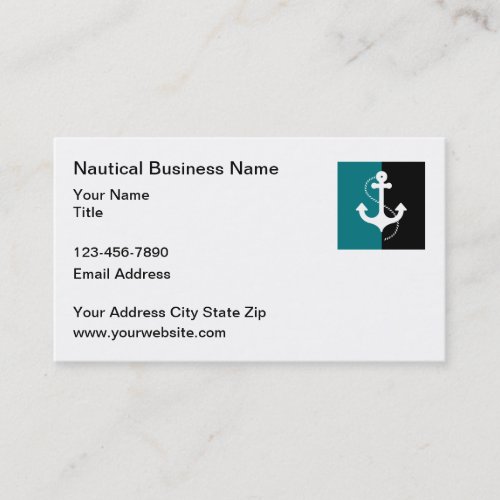 Nautical Theme Boat Anchor Business Cards