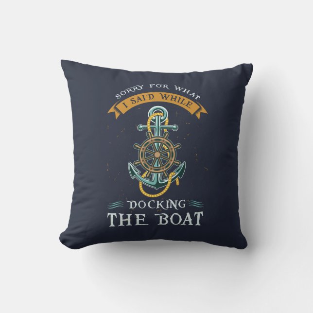 Nautical Theme Boating Anchor Novelty Gifts Throw Pillow (Front)