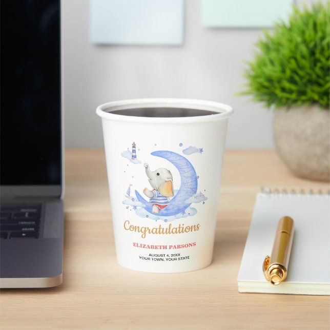 Nautical Theme Boy Baby Shower Paper Cups (Insitu)