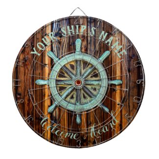 Nautical Theme Bronze Captains Wheel Dart Board