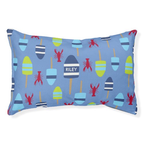 Nautical Theme Buoy and lobster monogrammed Pet Bed