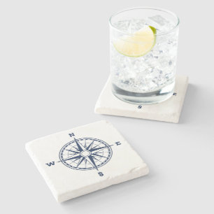 Nautical Theme Compass Stone Coaster