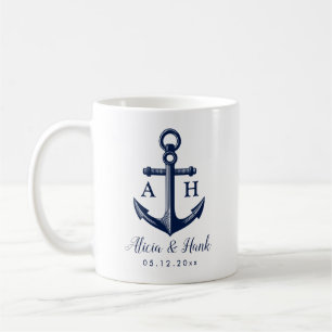 Nautical Theme Couple Monograms Coffee Mug