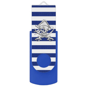 Nautical Theme Crossbones Pirate Design USB Flash Drive