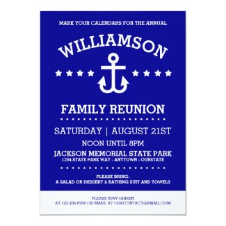 Nautical Theme Family Reunion Invitations