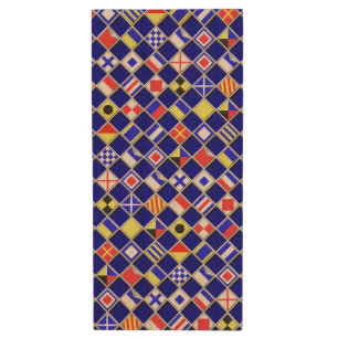 Nautical Theme Flags Design Wood Flash Drive