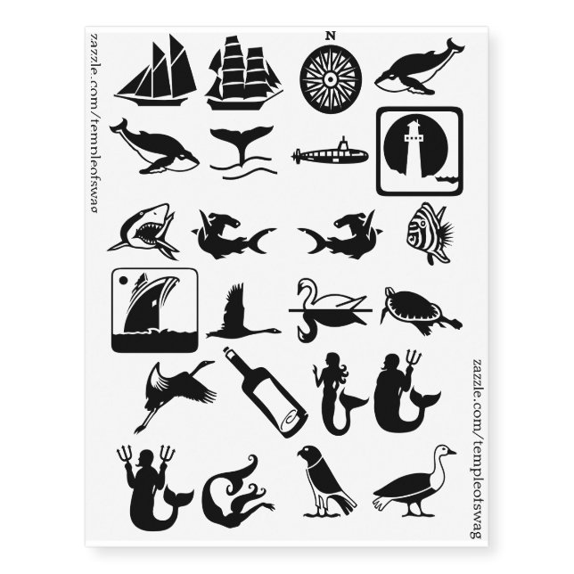 Nautical Theme I Temporary Tattoos (Front)