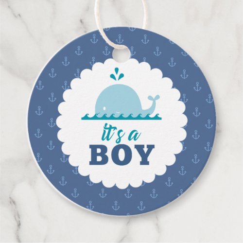 Nautical Theme Its a Boy Blue ID573 Confetti Favor Tags