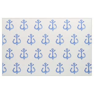 Nautical Theme   Navy Blue Anchors Wrapping Paper Fabric