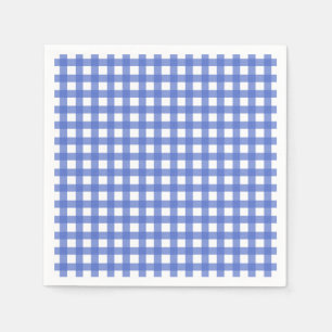 Nautical Theme - Navy Blue Gingham Paper Napkins