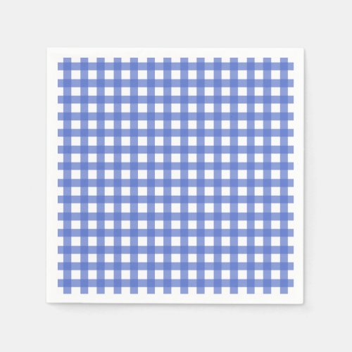 Nautical Theme _ Navy Blue Gingham Paper Napkins