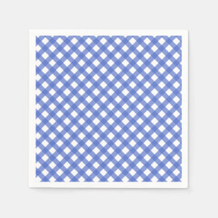 Nautical Theme - Navy Blue Gingham Paper Napkins