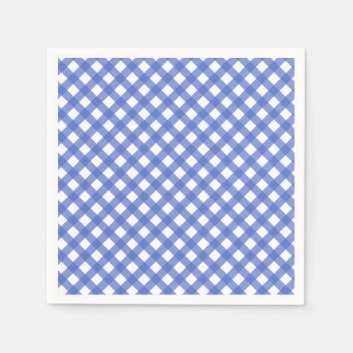 Nautical Theme _ Navy Blue Gingham Paper Napkins