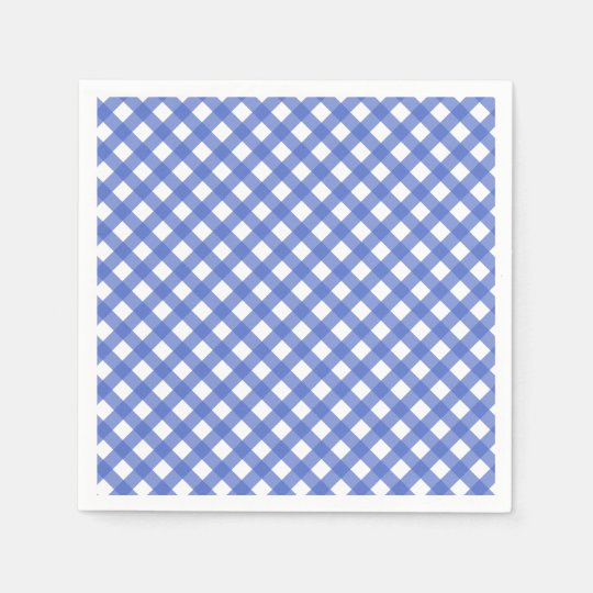 Nautical Theme Navy Blue Gingham Paper Napkins
