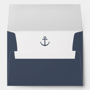 Nautical Theme Navy Blue Return Address Envelope