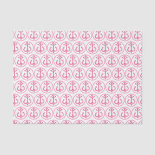 Nautical Theme Pink Anchors Tissue Paper