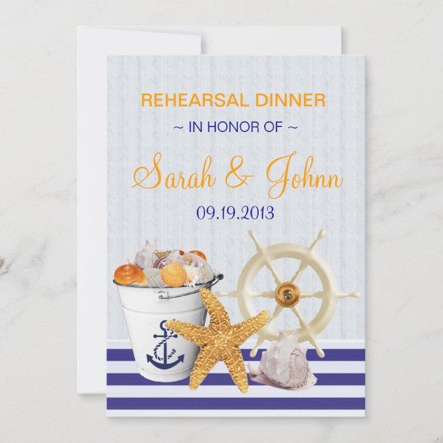 Nautical Theme | Rehearsal Dinner Invitation (Front)