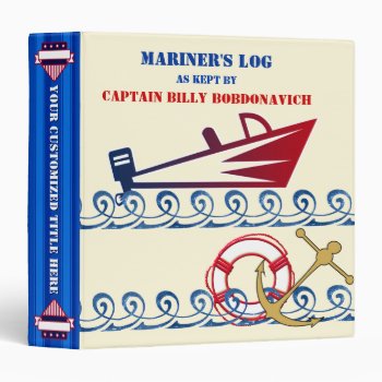 Nautical Theme Scrapbook - Personalized 3 Ring Binder by ShopTheWriteStuff at Zazzle