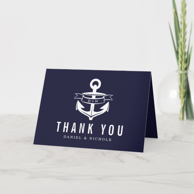 Nautical Theme Thank You Cards | Weddings (Front)