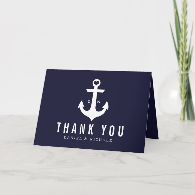 Nautical Theme Thank You Cards | Weddings (Front)