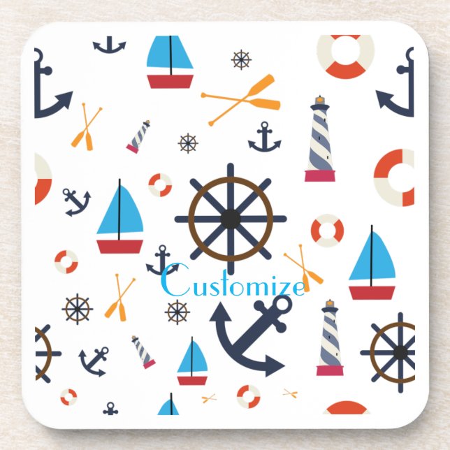 Nautical Theme Thunder_Cove  Beverage Coaster (Front)