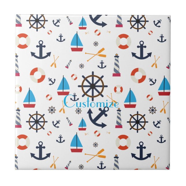 Nautical Theme Thunder_Cove  Ceramic Tile (Front)