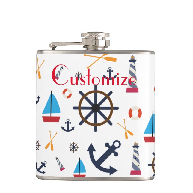 Nautical Theme Thunder_Cove  Flask (Front)