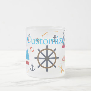 Nautical Theme Thunder_Cove  Frosted Glass Coffee Mug