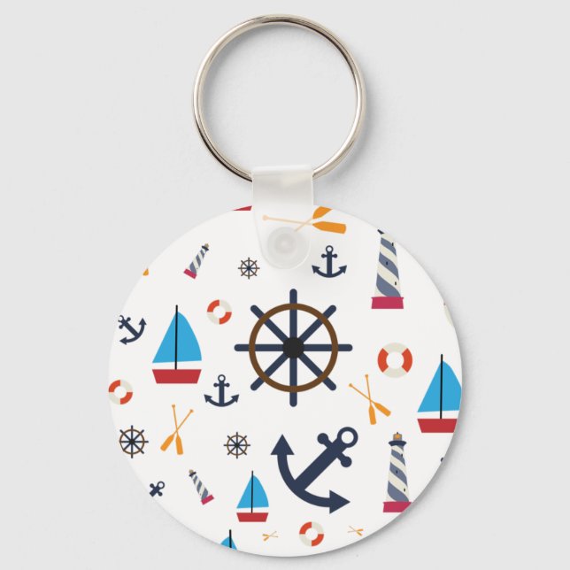Nautical Theme Thunder_Cove  Keychain (Back)