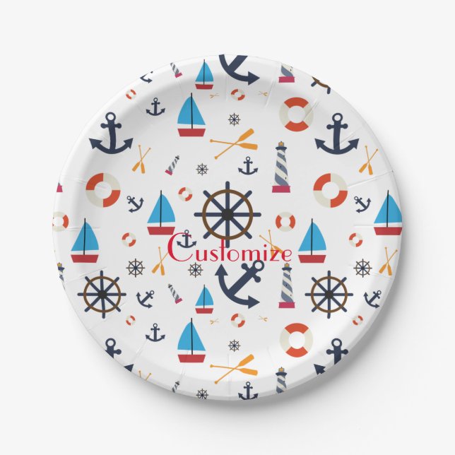 Nautical Theme Thunder_Cove Paper Plates (Front)