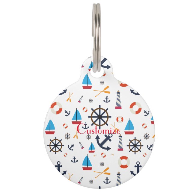 Nautical Theme Thunder_Cove  Pet ID Tag (Front)