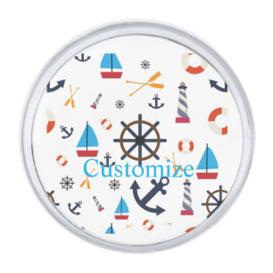 Nautical Theme Thunder_Cove Silver Finish Lapel Pin