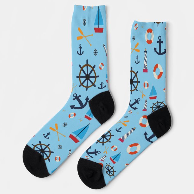 Nautical Theme Thunder_Cove Socks (Left)