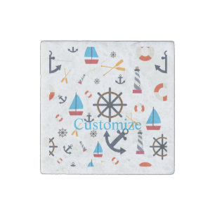 Nautical Theme Thunder_Cove Stone Magnet