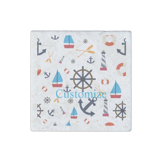 Nautical Theme Thunder_Cove   Stone Magnet (Front)