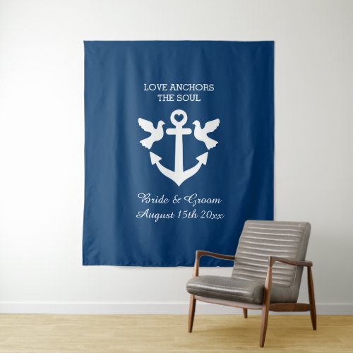 Nautical theme wedding custom photo backdrop