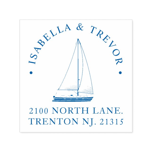 Nautical Theme Wedding Custom Self-inking Stamp (Design)